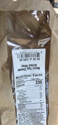 Bacon Egg Cheese Grilled Wrap