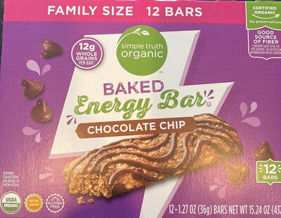 Baked Energy Bar (Chocolate Chip)