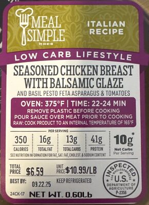 Balsamic Glaze Chicken, Basil Pesto Feta Asparagus & Tomatoes