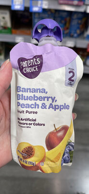 Banana, Blueberry, Peach & Apple