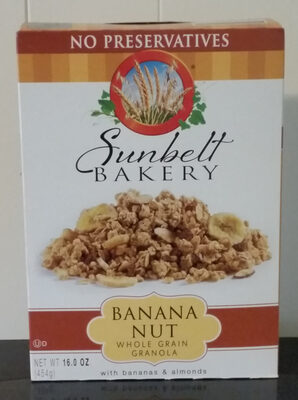 Banana Nut Whole Grain Granola Cereal With Bananas & Almonds