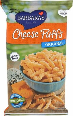 Barbaras original cheese puffs gluten free real aged cheese