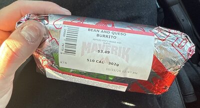 Bean And Queso Burrito