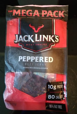 Beef jerky meat snacks, peppered