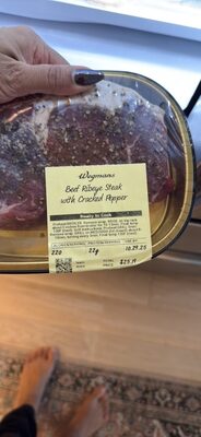 Beef Ribeye Steak with Cracked Pepper