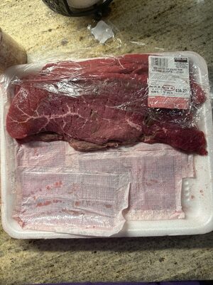 Beef round top round thin cut steak Milanesa