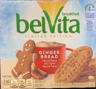 Belvita Breakfast Biscuit Gingerbread Winter1X1.76 Oz