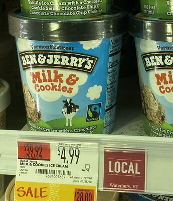 Ben & Jerry's Milk and cookies pt