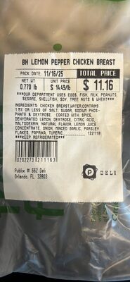 BH Lemon Pepper Chicken Breast