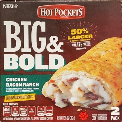 Big and bold chicken bacon ranch hot pockets