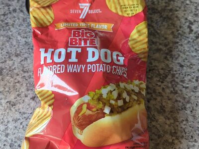 Big bite, hot dog, flavored wavy potato chips