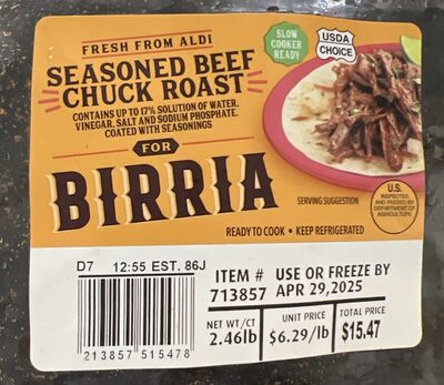 Birria Seasoned Beef Chuck Roast