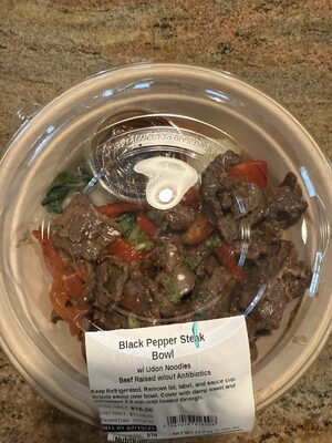 Black Pepper Steak Bowl W/ Udon Noodles