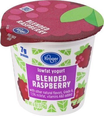 Blended raspberry lowfat yogurt