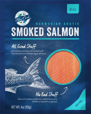Blue circle norwegian arctic smoked salmon