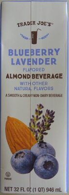 Blueberry lavender flavored almond beverage