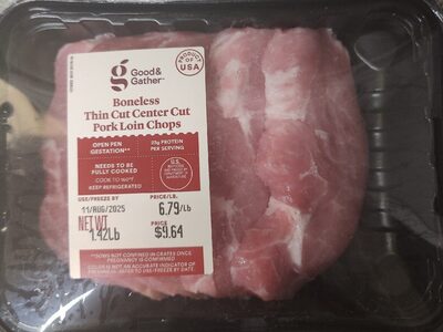 Bonless Thin Cut Center Cut Pork Loin Chops