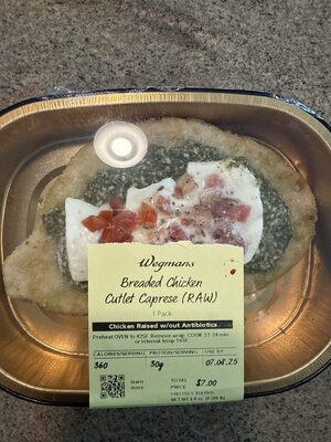 Breaded Chicken Cutlet Caprese RAW