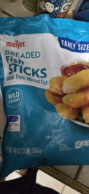 Breaded Fish Sticks, Made From Minced Fish