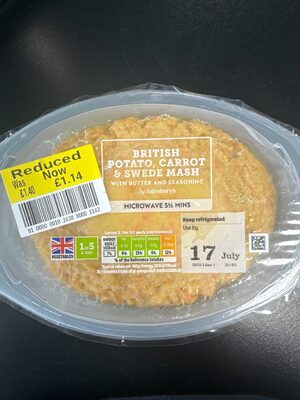 British potato, carrot, and Swede mash