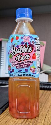 Bubble Tea With Popping Boba Mixed Berry