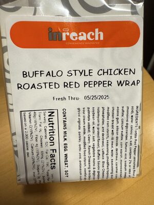 Buffalo style Chicken Roasted Red Pepper Wrap