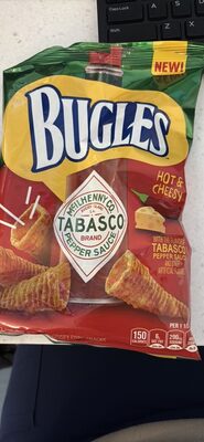 Bugles Hot & Cheesy with the flavor of Tabasco Pepper Sauce