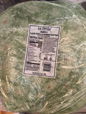Burrito Flour Tortillas Spinach 13.5”
