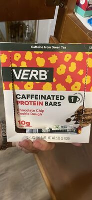 Caffeinated Protein Bars Chocolate Chip Cookie Dough