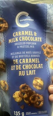 Caramel & Milk Chocolate Drizzled Popcorn & Pretzel Mix