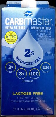 Carbmaster Ultra Filtered Reduced Fat Milk