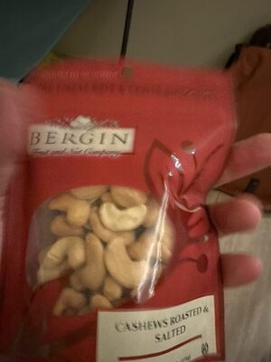 Cashews, roasted, and salted