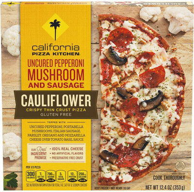 Cauliflower crispy thin crust pizza