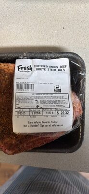 Certified Angus Beef Ribeye Steak BNLS