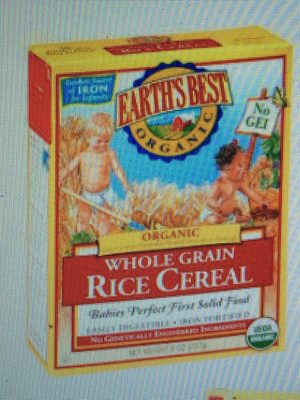 Certified organic whole grain rice cereal