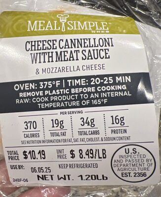 Cheese Cannelloni with Meat Sauce