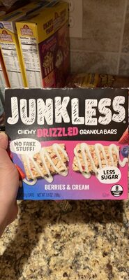 Chewy Drizzled Granola Bars Berries & Cream