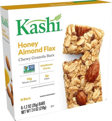 Chewy granola barhoney almond flax