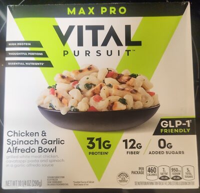 Chicken And Spinach Garlic Alfredo Bowl