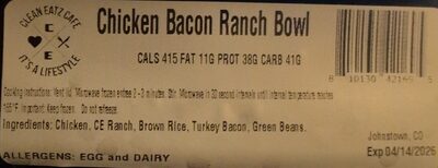 Chicken Bacon Ranch Bowl