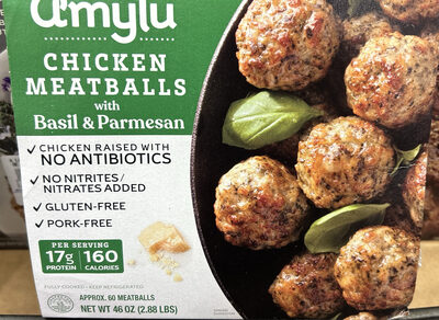 Chicken Meatballs with Basil & Parmesan