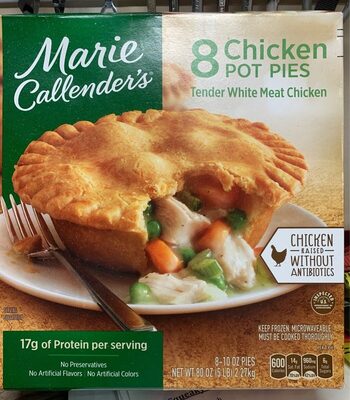 Chicken pot pies tender white meat chicken