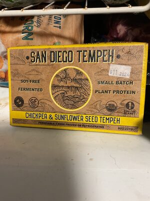 Chickpea and sunflower seed tempeh