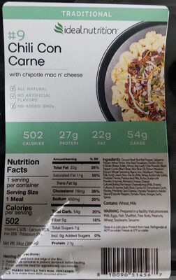 Chili Con Carne with Chipotle Mac N Cheese