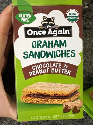 Chocolate and peanut butter graham sandwiches