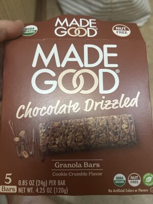 Chocolate Drizzled Granola Bars , Cookie Crumble
