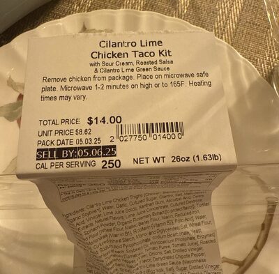 Cilantro Lime Chicken Taco