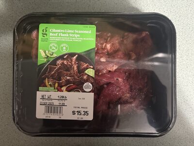 Cilantro Lime Seasoned Beef Flank Strips
