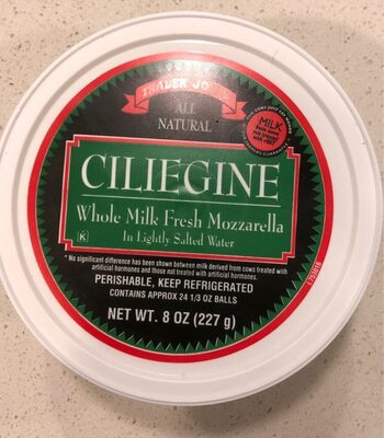 Ciliegine whole milk fresh mozarella