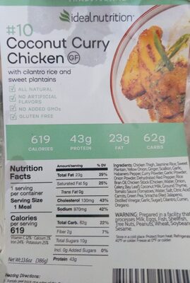 Coconut Curry Chicken with Cilantro Rice and Sweet Plantains